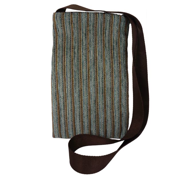 Pouch - Brown & Blue Stripes - $22.00 