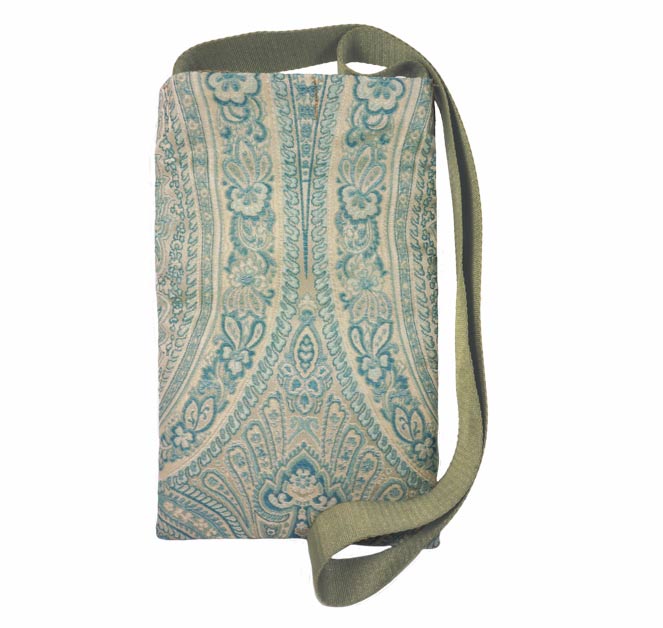 Pouch - Teal & Silver Paisley - $24.00