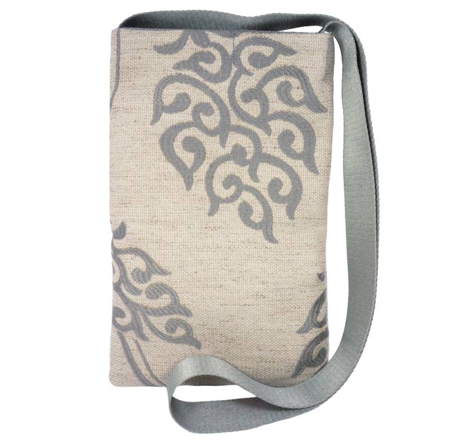 Pouch - Linen & Silver Lotus - $26.00