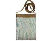 Satchel - Teal & Silver Paisley- $20.00