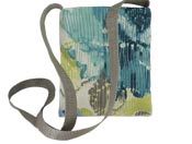 Satchel - Blue & Teal Linen - $20.00