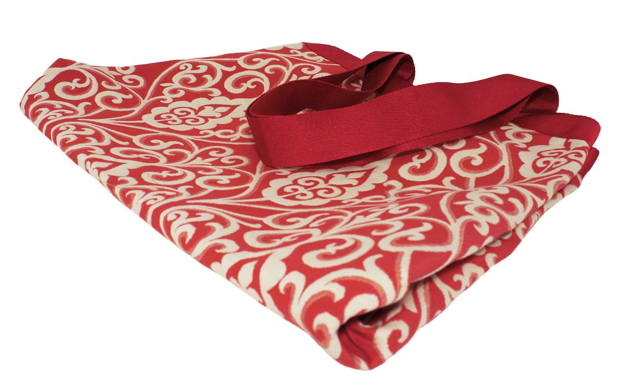 Rich red and cream thick fabric Grocery Shopping bag