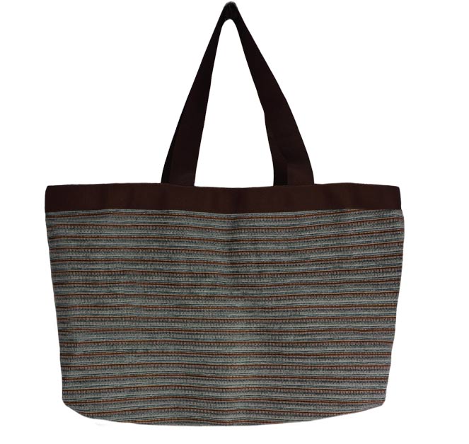 Shopper - Brown & Blue Stripes - $42.00 