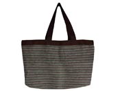 Shopper - Brown & Blue Stripes - $42.00 