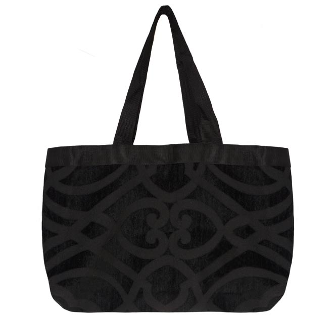 Shopper - Midnight Black Moroccan Print- $42.00 