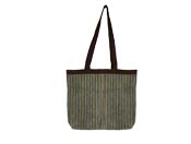 Tote - Brown & Blue Stripe - $38.00