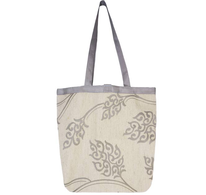 Tote - Linen & Silver Lotus $42.00